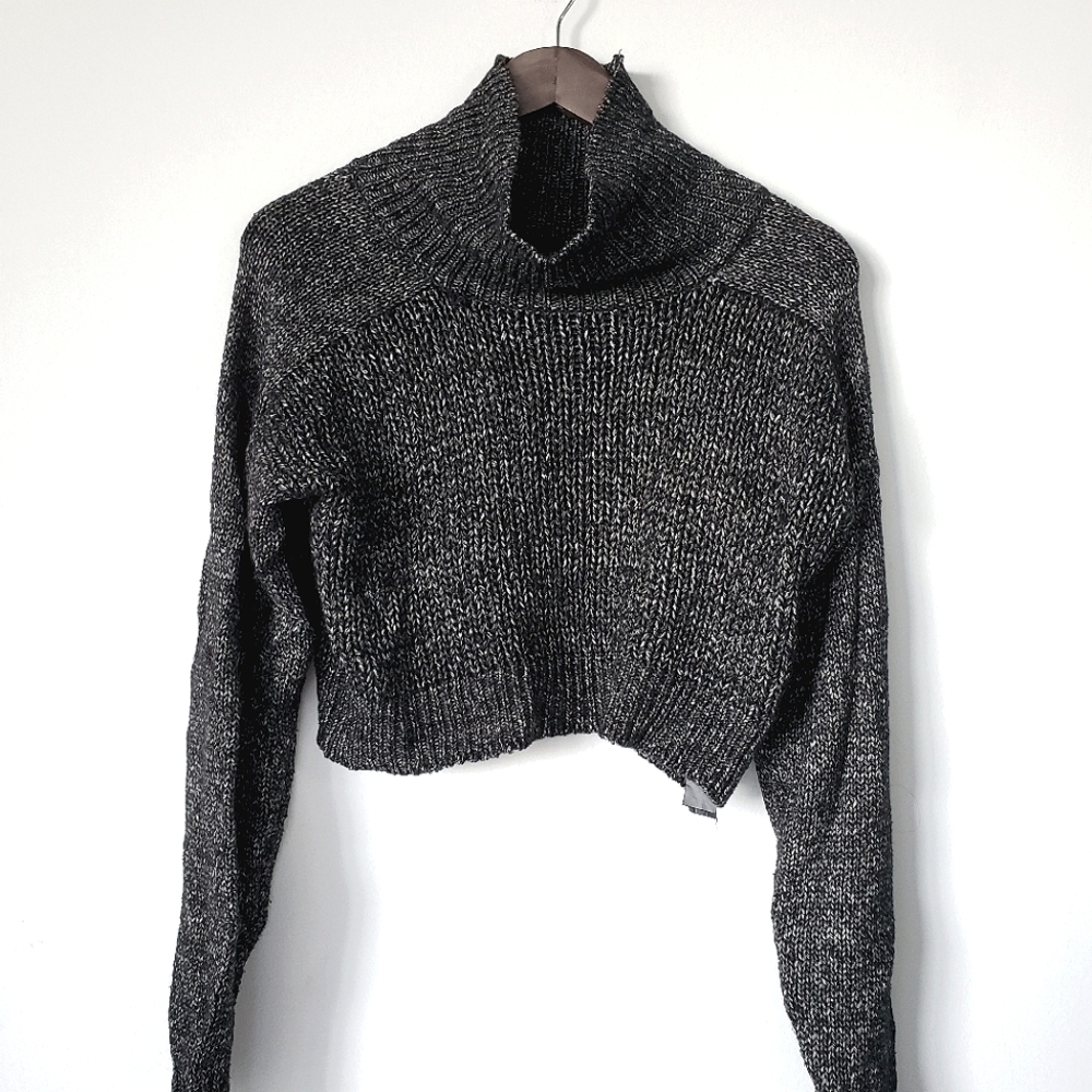 ZARA Chunky Knit Cropped Turtleneck, Small
